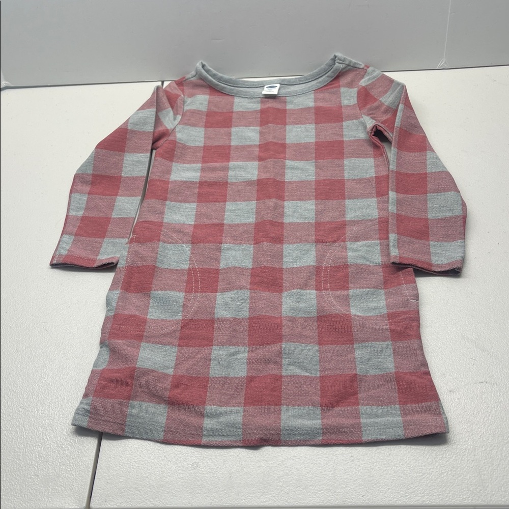 Old Navy Red and Gray Plaid Kids Dress - Picture 4 of 4